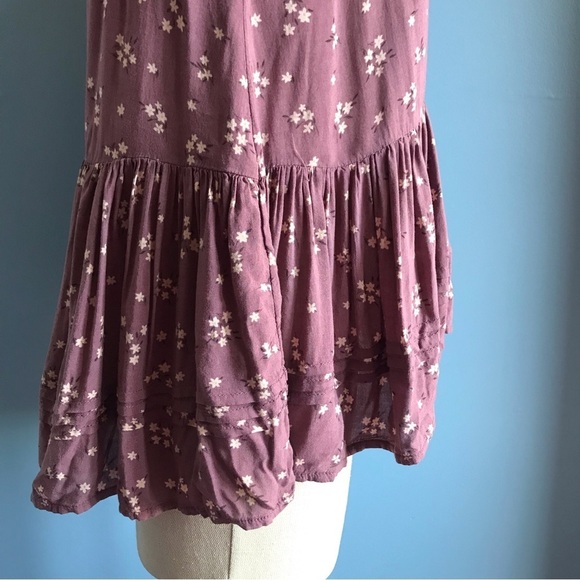 American Eagle mauve oversized layered asymmetric long sleeves top - Picture 3 of 14
